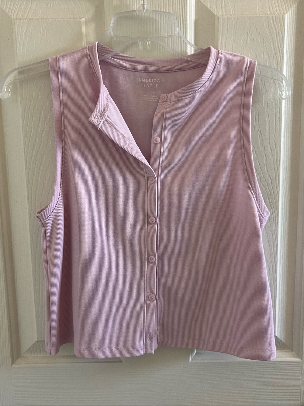 American Eagle Outfitters Soft Lilac Button-Front Tank